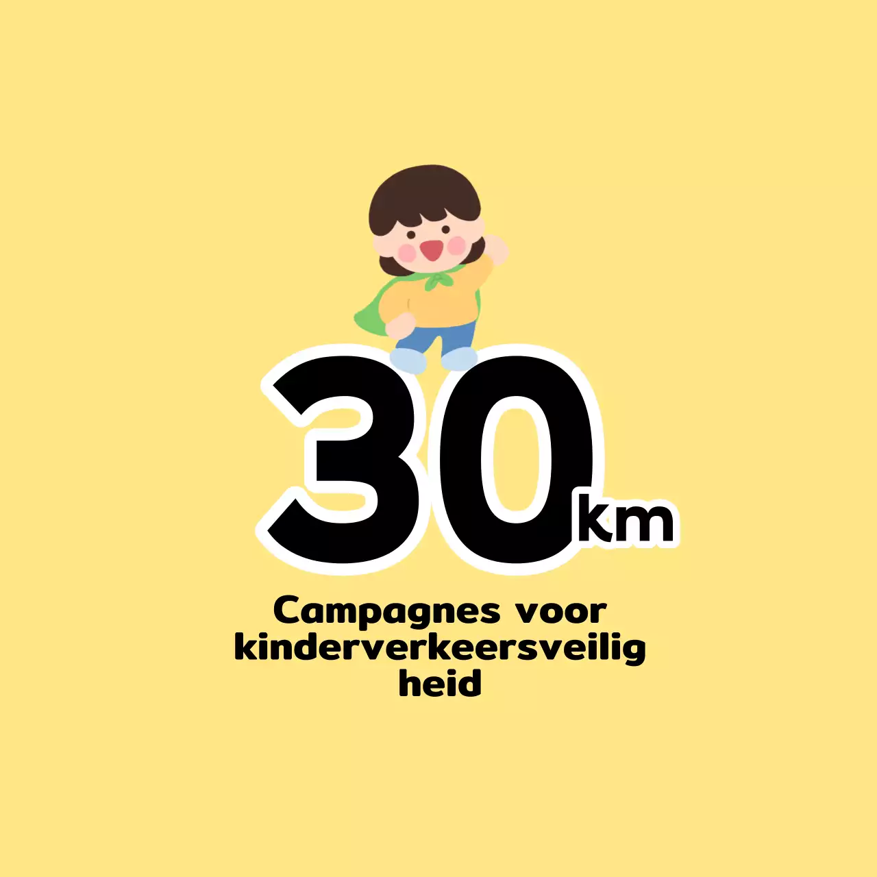 Schattige en aaibare verkeersveiligheidscampagne met kinderfiguren