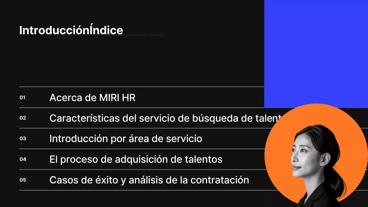 Moderna propuesta de servicio de cazatalentos en negro y azul