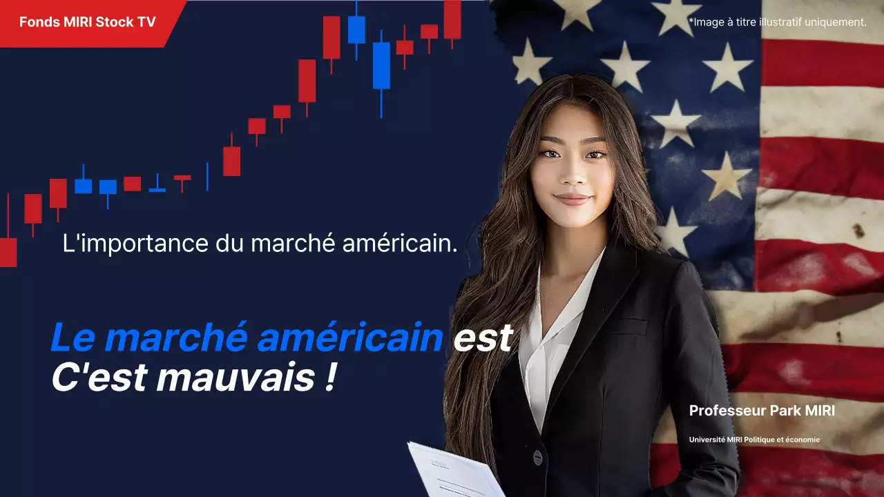 Couverture simple de l'analyse du marché américain en bleu et rouge