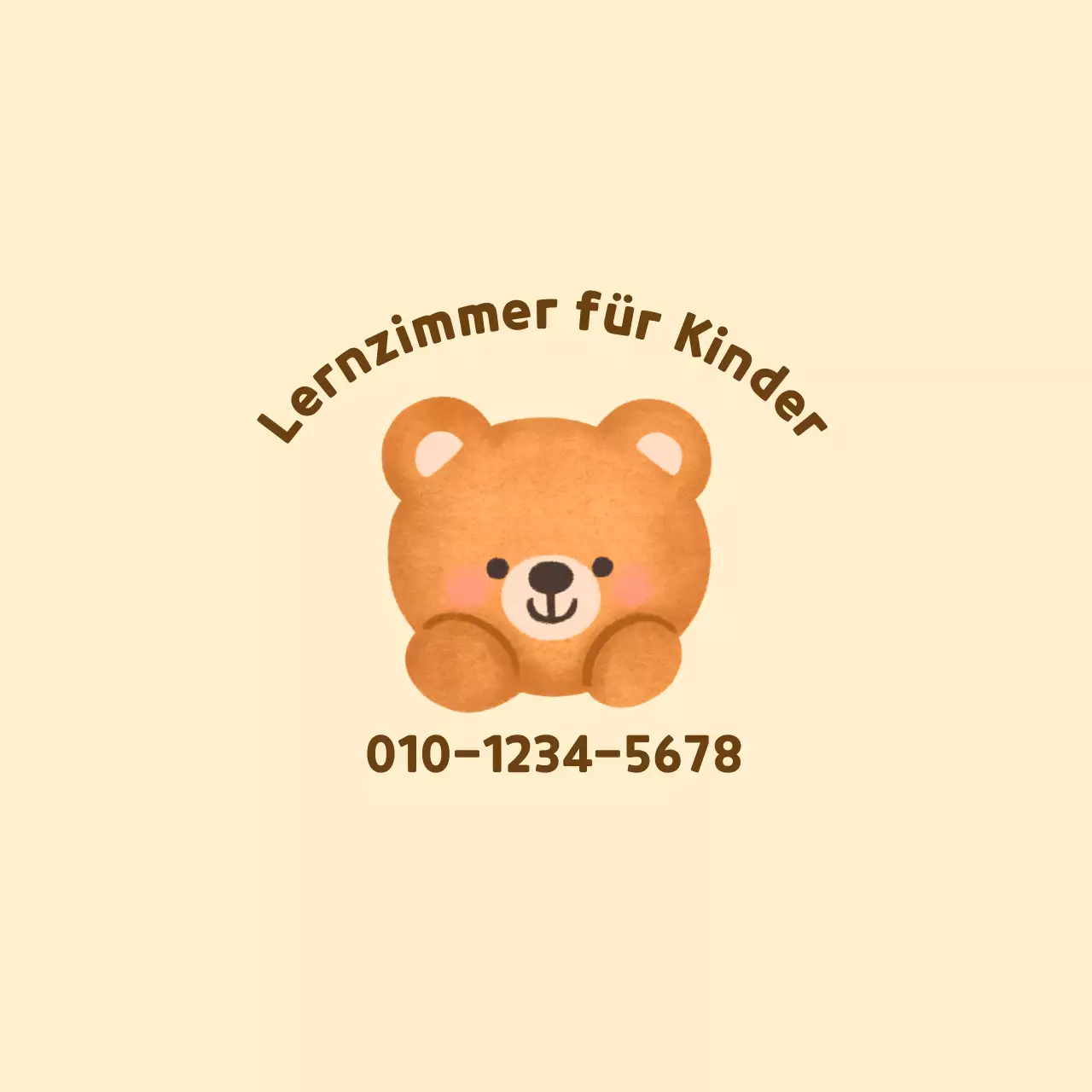 Gelber und brauner Teddybär Illustration für Studie Zimmer Förderung