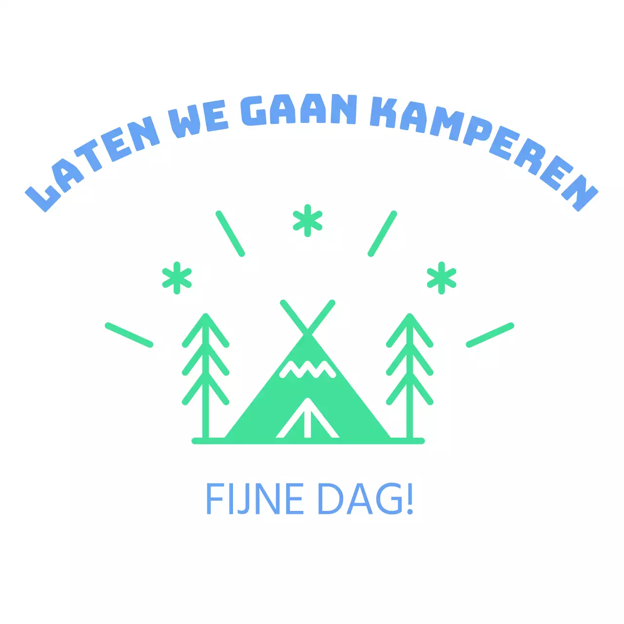 Heldere en vrolijke camping met kampeerillustraties