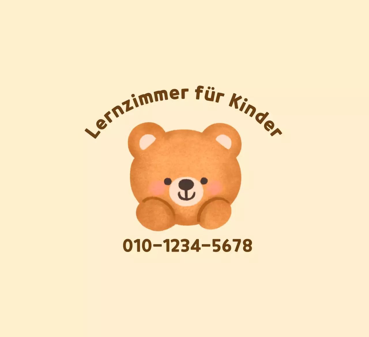 Gelber und brauner Teddybär Illustration für Studie Zimmer Förderung