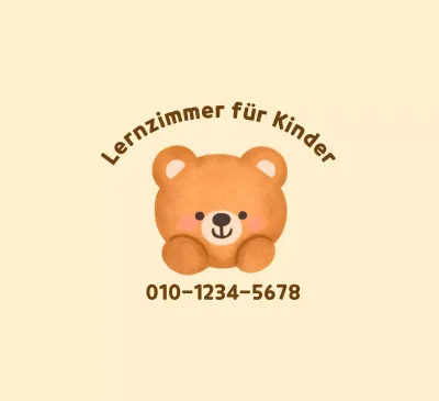 Gelber und brauner Teddybär Illustration für Studie Zimmer Förderung