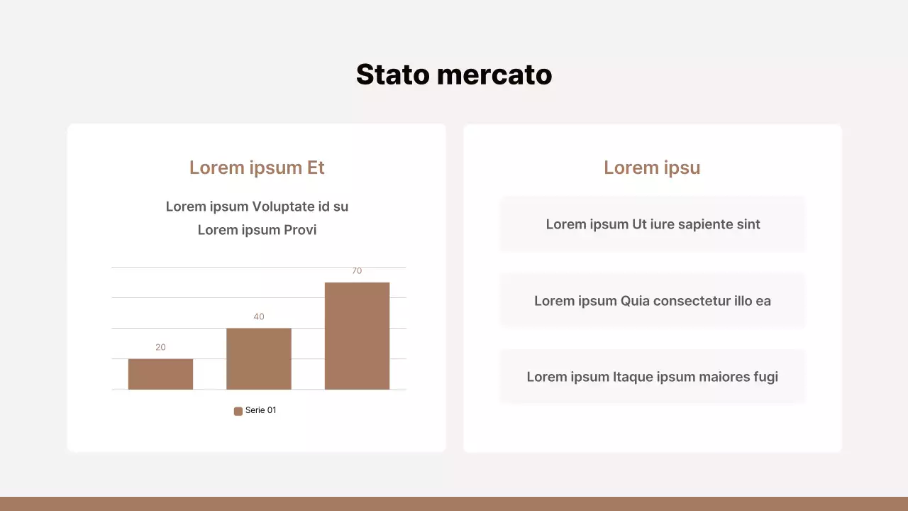 Proposta di merchandising semplice in marrone e beige