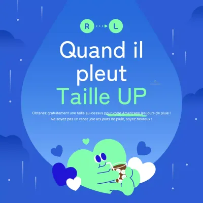 Promouvoir un mignon événement de jour de pluie en bleu et menthe