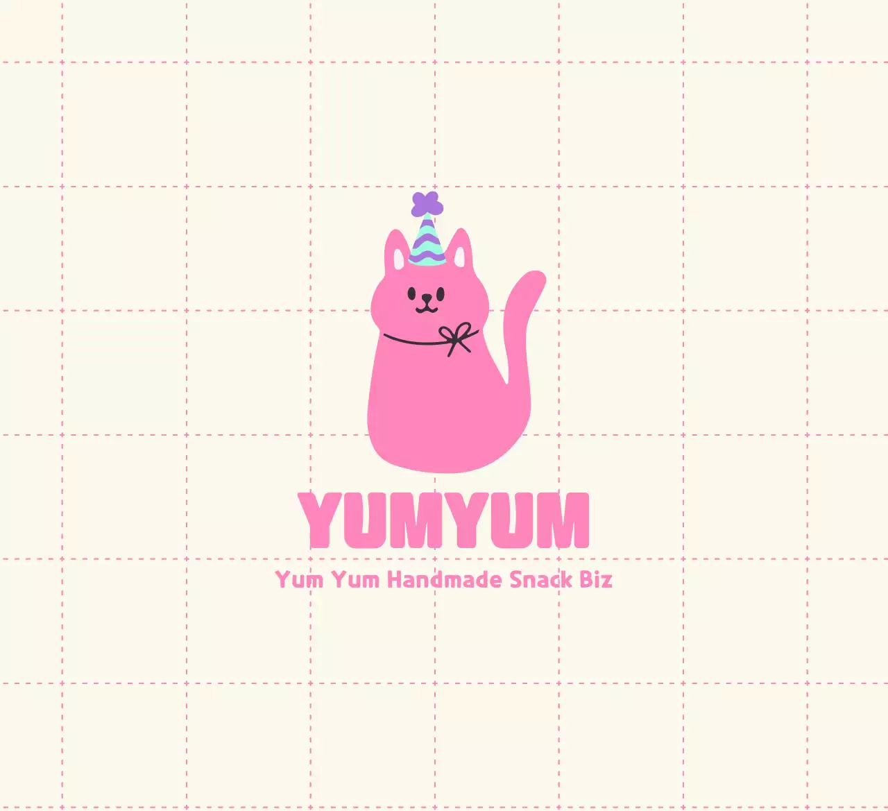 Selbstgemachte Hundeleckerlis mit niedlichen Katzenillustrationen in Beige und Rosa