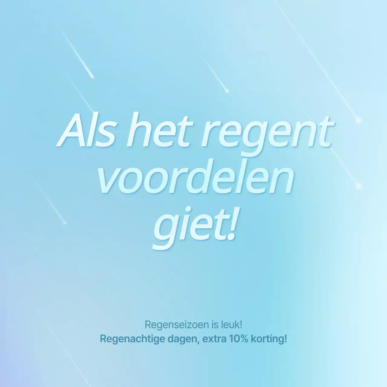 Eenvoudige reclame voor regenseizoen in lichtblauw