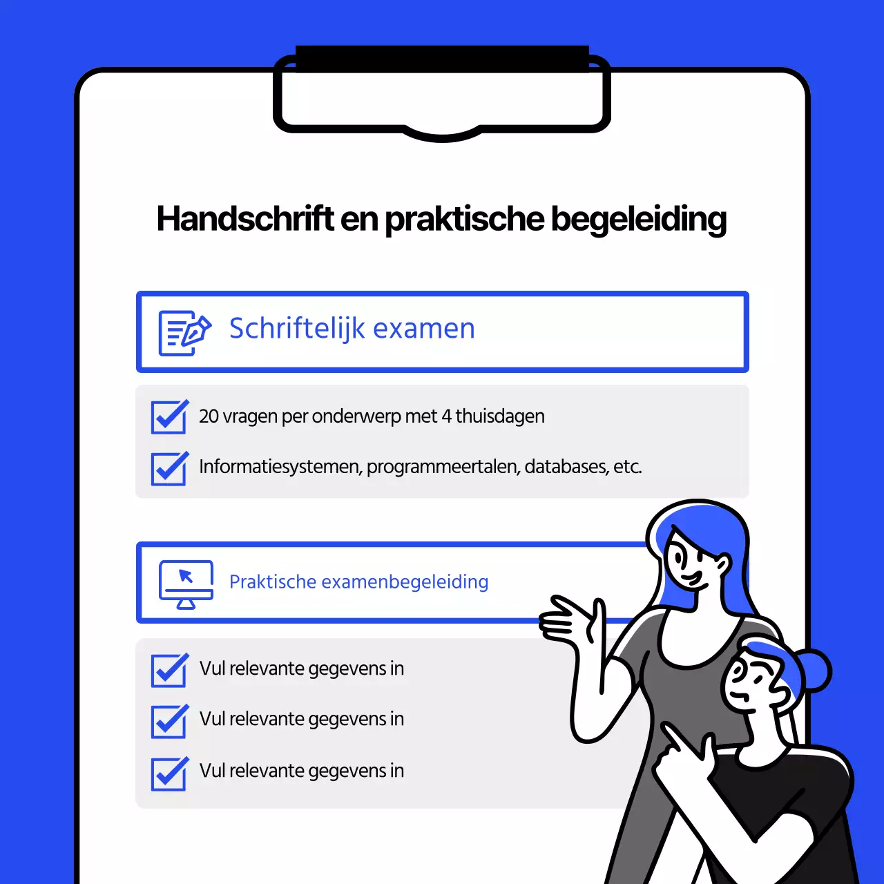 Een eenvoudig blauw en lichtblauw certificeringsprospectus