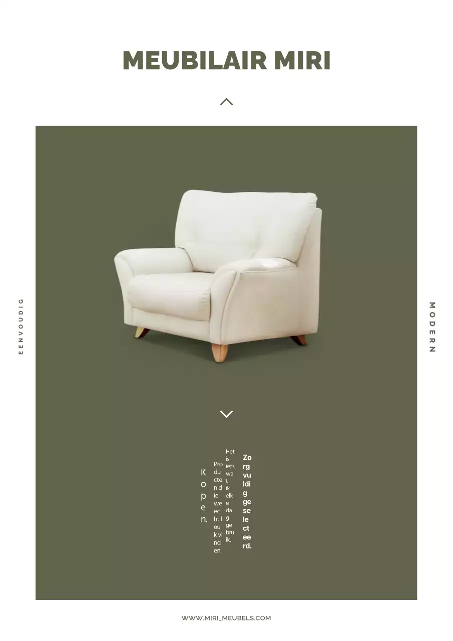 Eenvoudige kakikleurige meubelproducten PR