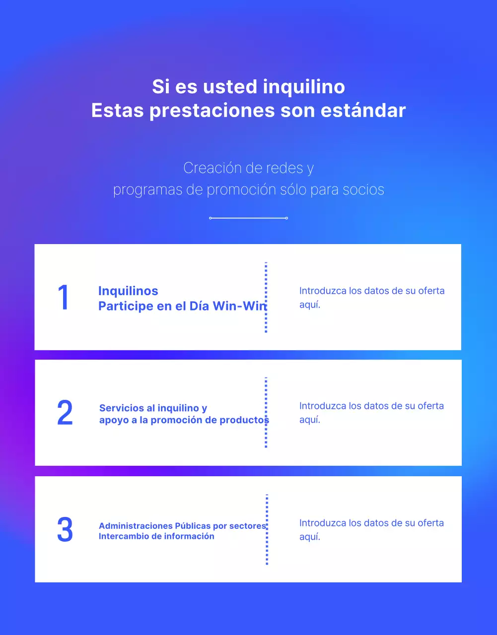 Promoción de las modernas oficinas compartidas de Blue