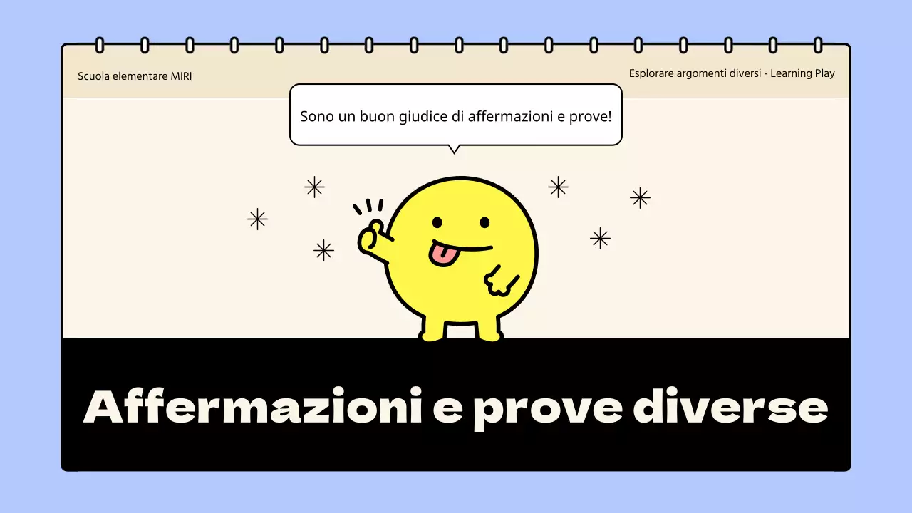 Materiale semplice per le arti linguistiche della scuola primaria in azzurro e giallo