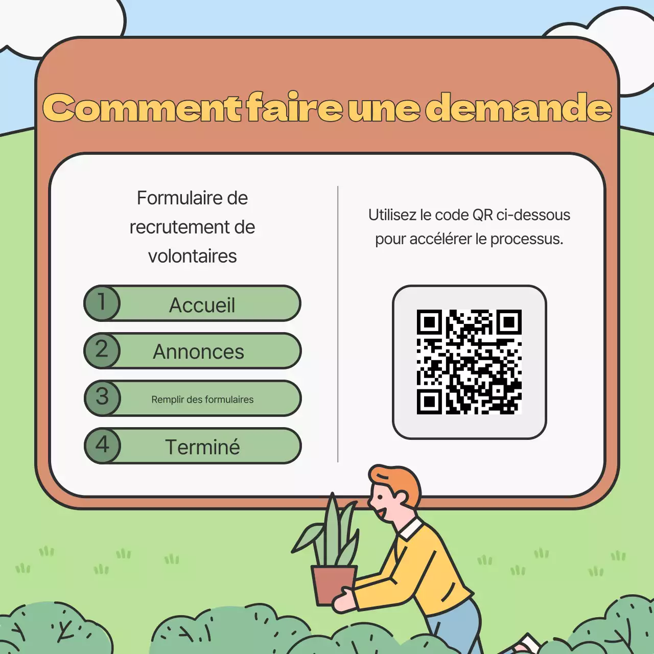 Promouvoir le recrutement d'étudiants universitaires volontaires pour l'environnement, de couleur verte ou chartreuse.