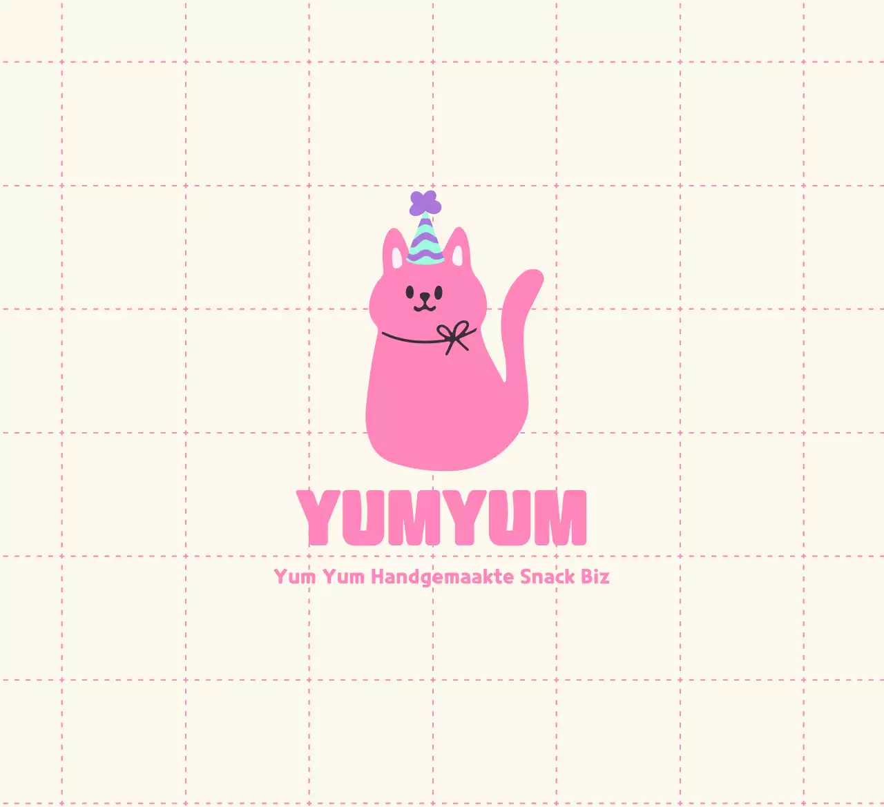 Zelfgemaakte hondensnoepjes met schattige kattenillustraties in beige en roze