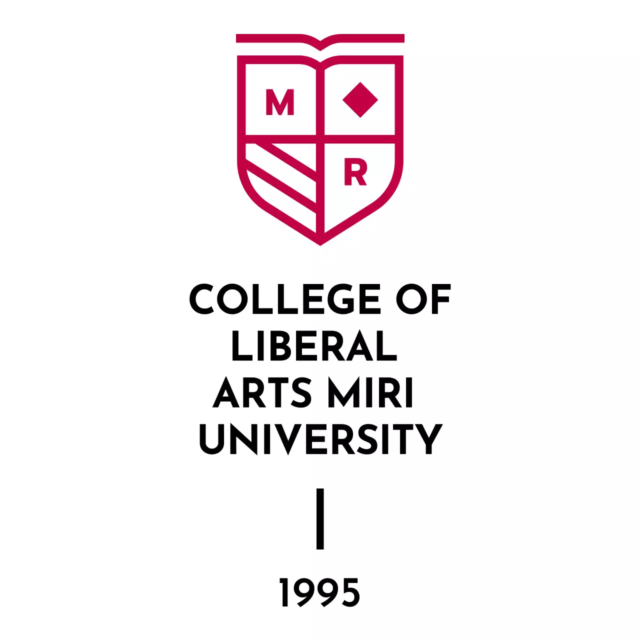 깃발 형태의 학교 문양이 있는 디자인