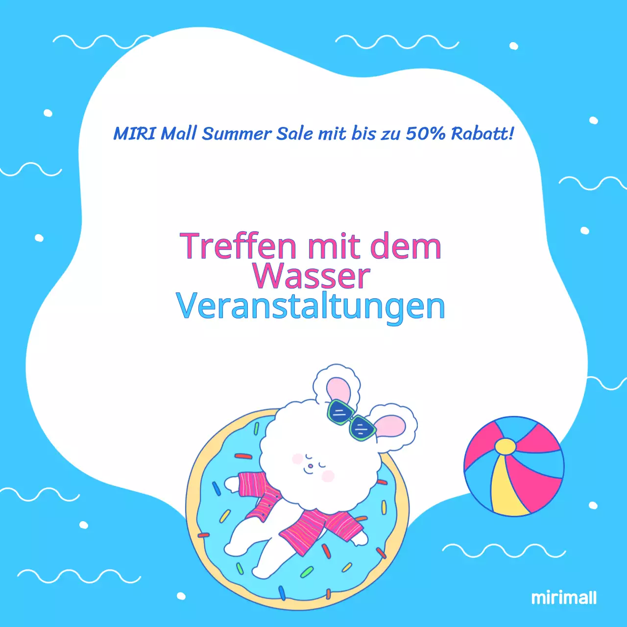 Pop-Art-Anzeige für Sommerveranstaltungen in Chartreuse und Hellblau