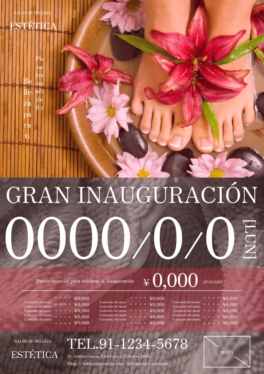 Bonito anuncio de estética natural en rosas y marrones