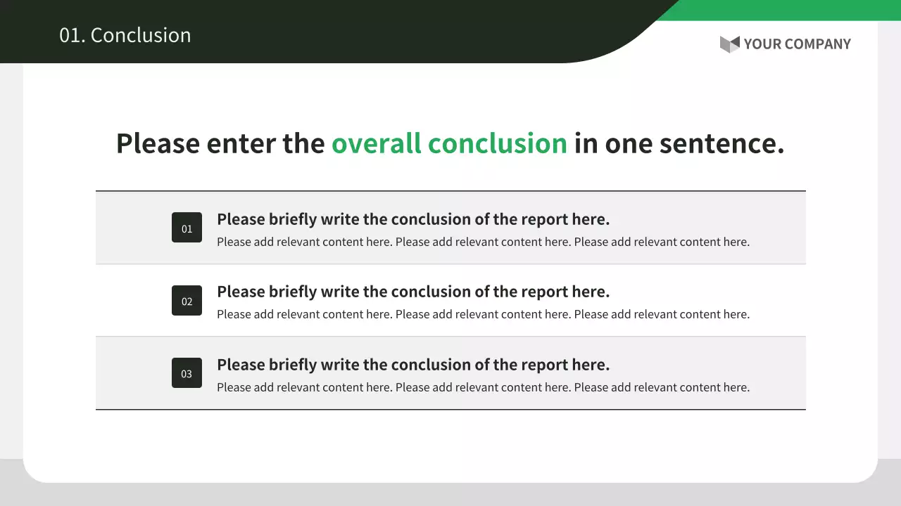 초록색과 검정의 기본 기업 보고서