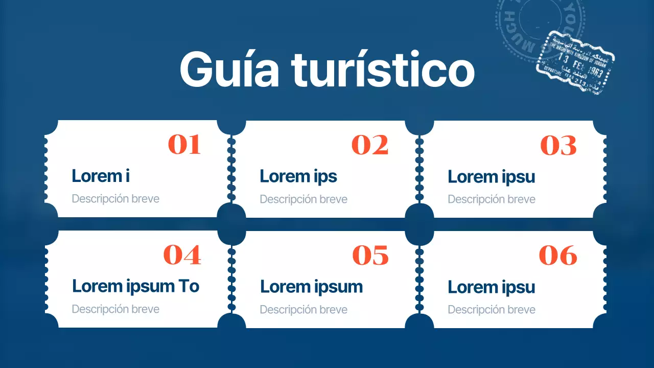 Una moderna guía turística de la ciudad en azul claro y azul marino