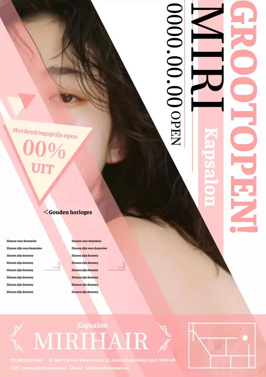 Roze moderne geometrische kapsalon advertentie