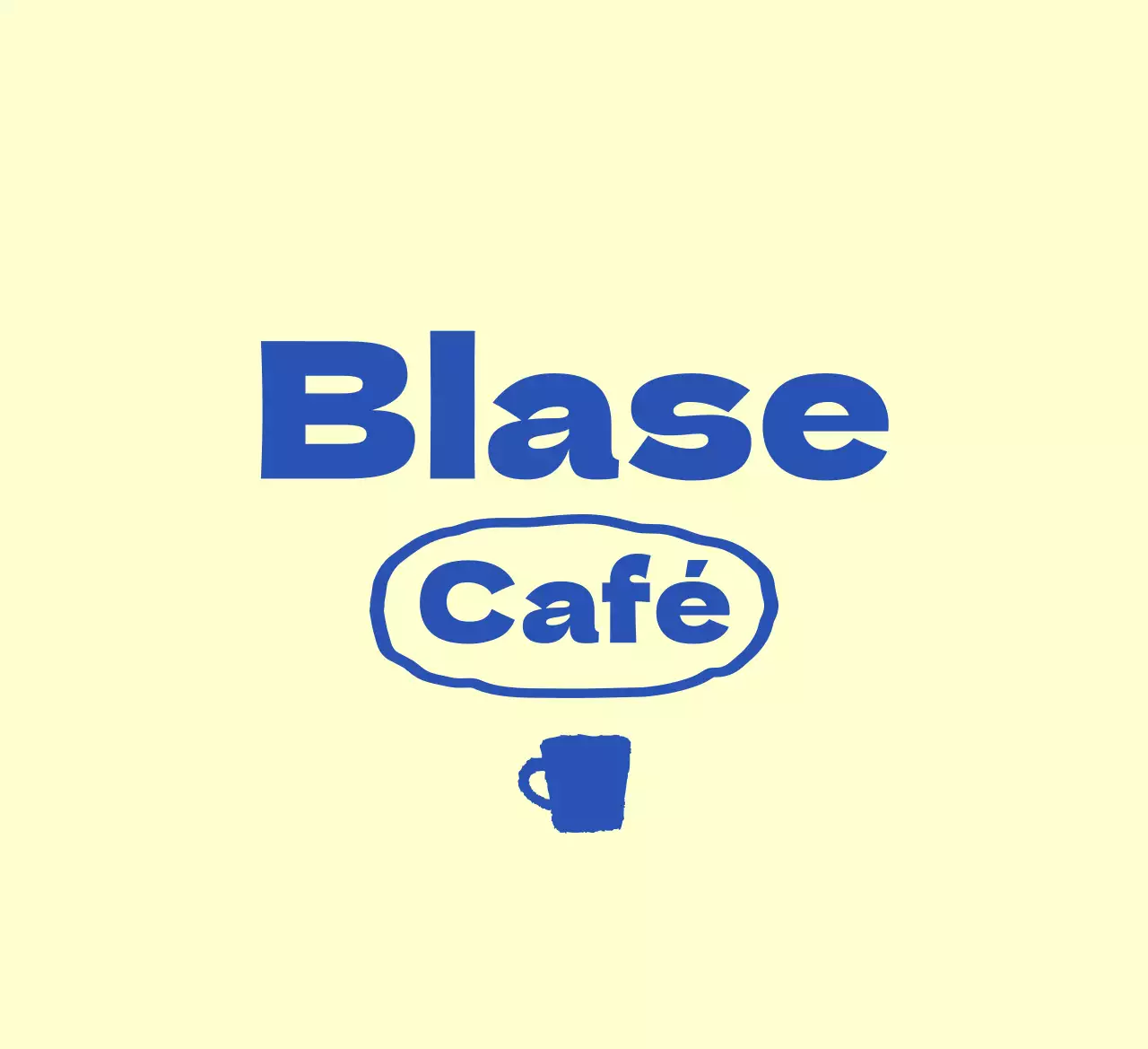 Werbung für ein gelbes und blaues Cafe-Getränke-Illustrationskonzept