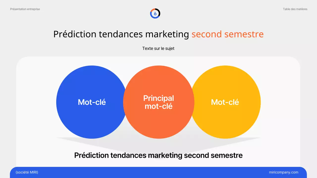 Tendances marketing simples en bleu et orange Document d'information