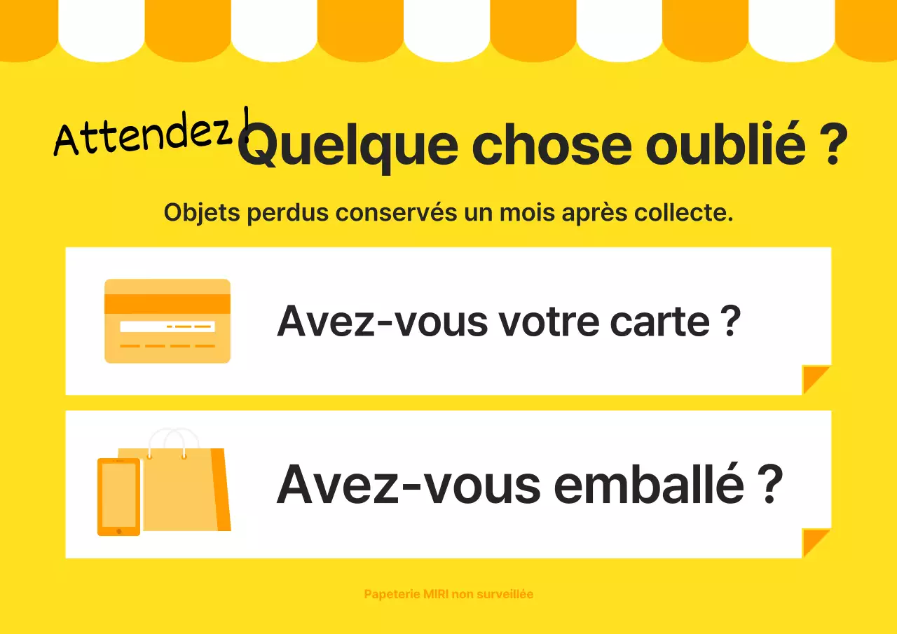 Prospectus pour une jolie papeterie orange et jaune sans personnel