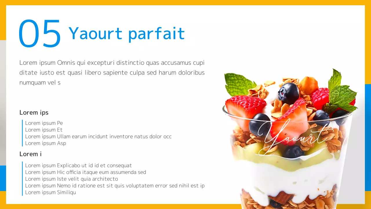 Une introduction à la recette d'un dessert d'été rafraîchissant en jaune et bleu clair