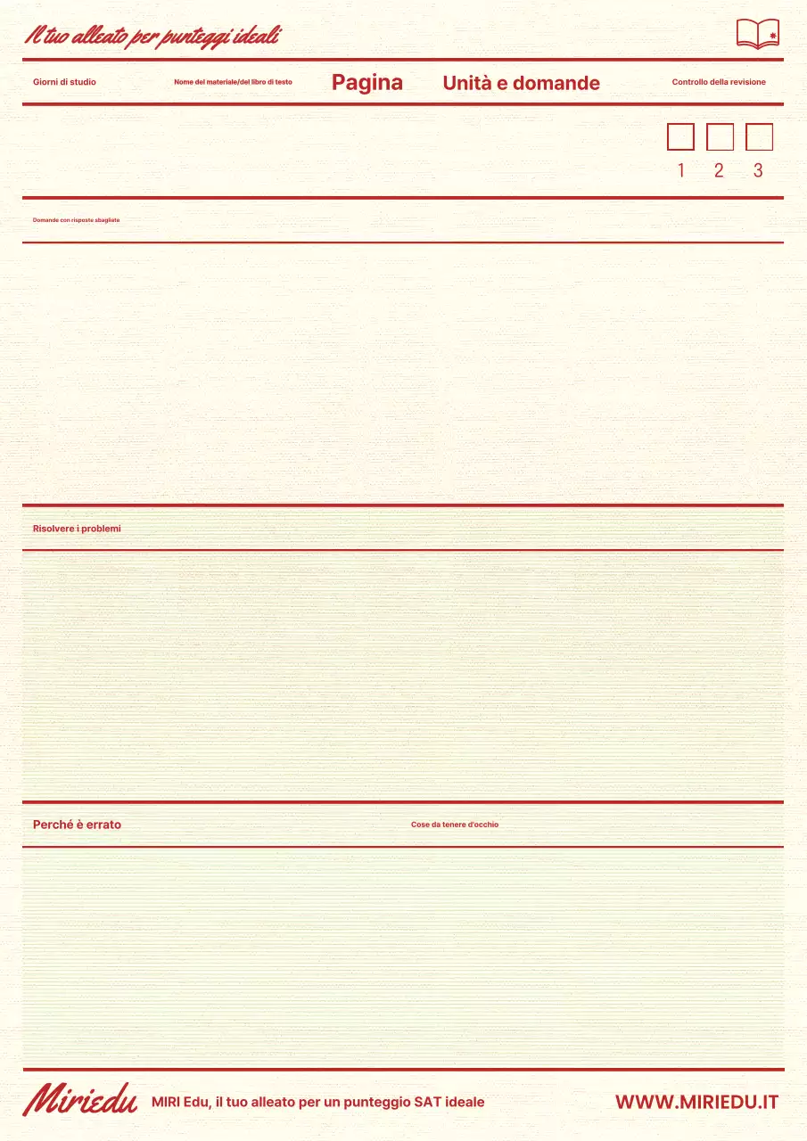 Un'agenda vintage per le risposte in rosso e verde lime