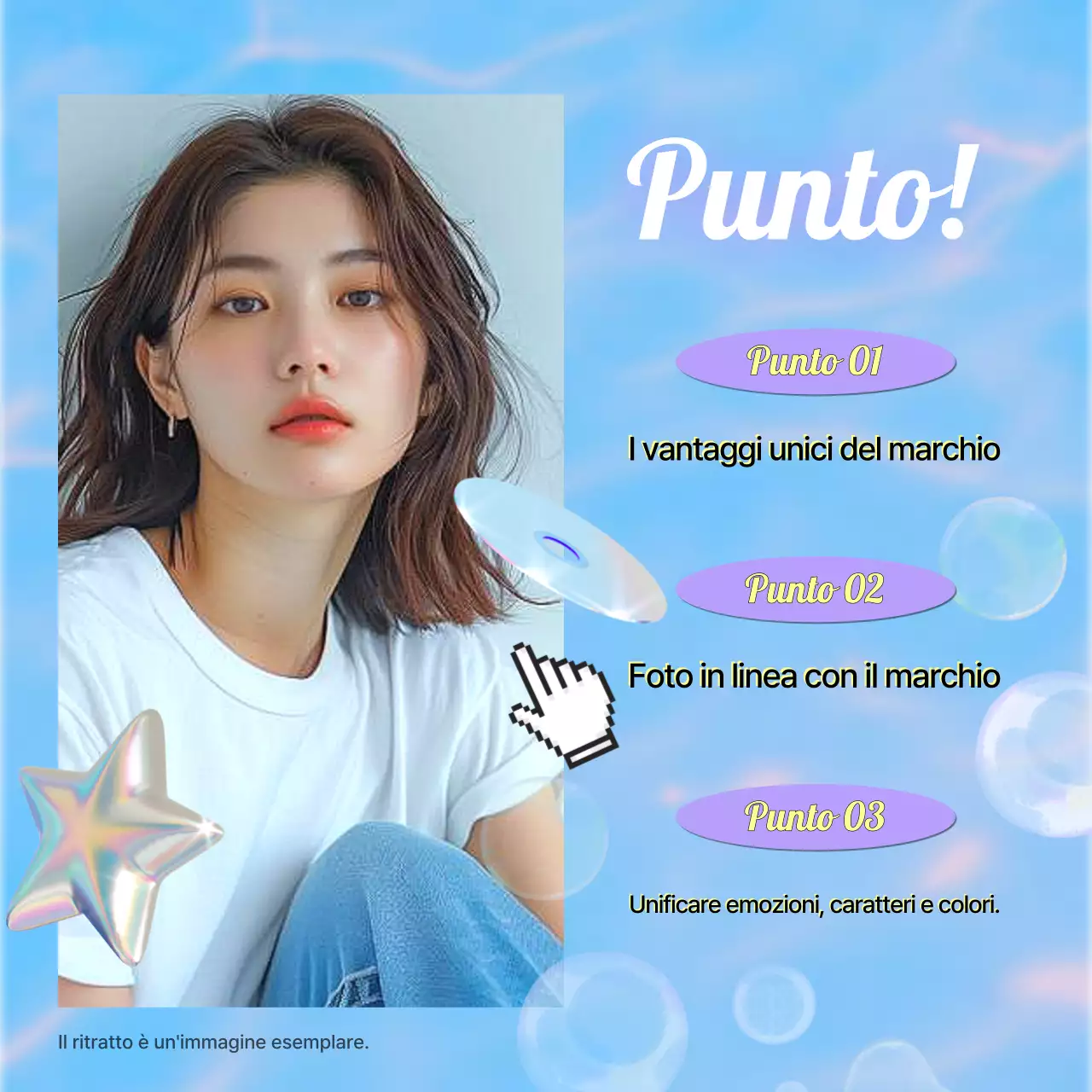 Messaggi kitsch con il marchio Y2K in azzurro