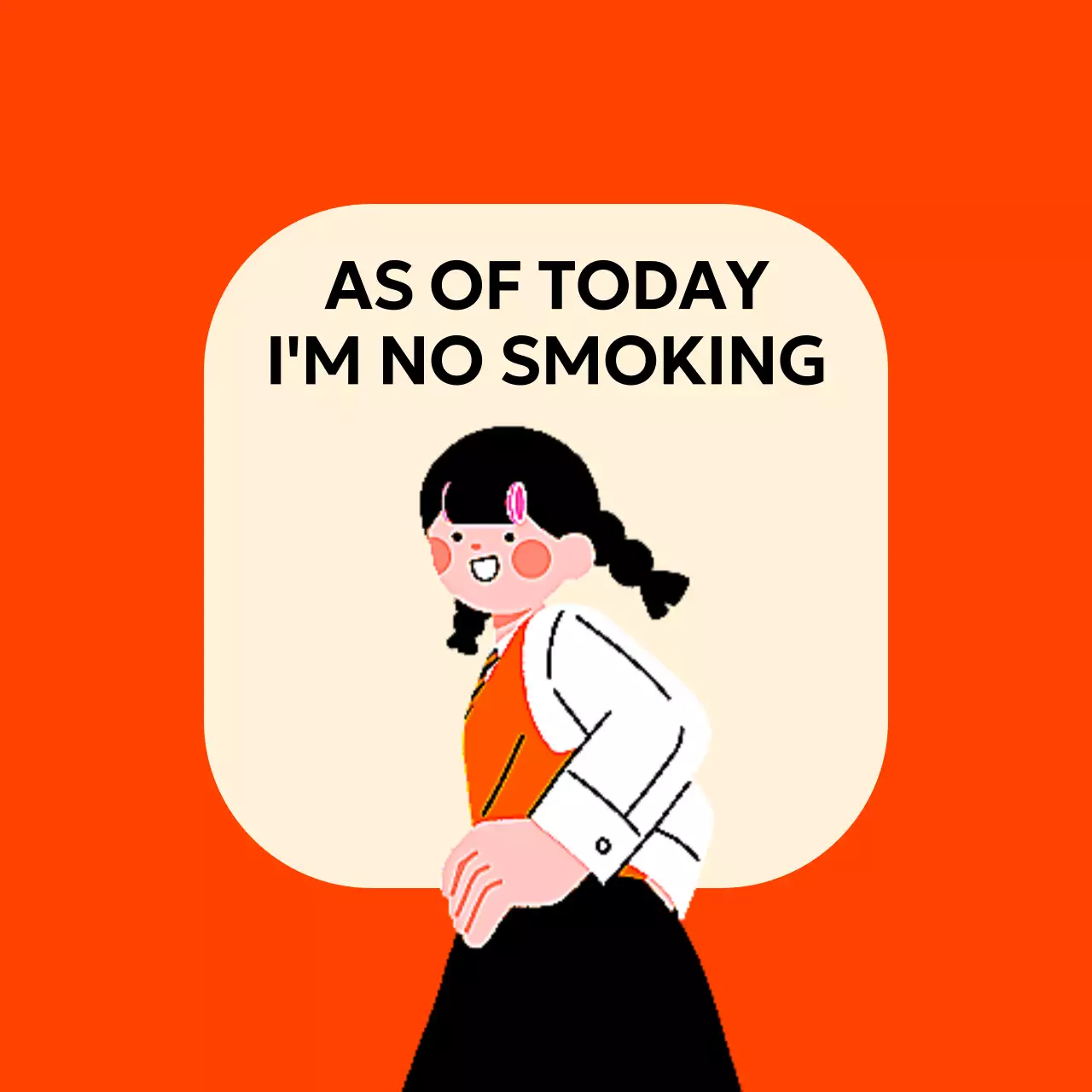 Desain bebas asap rokok dengan ilustrasi siswa yang lucu