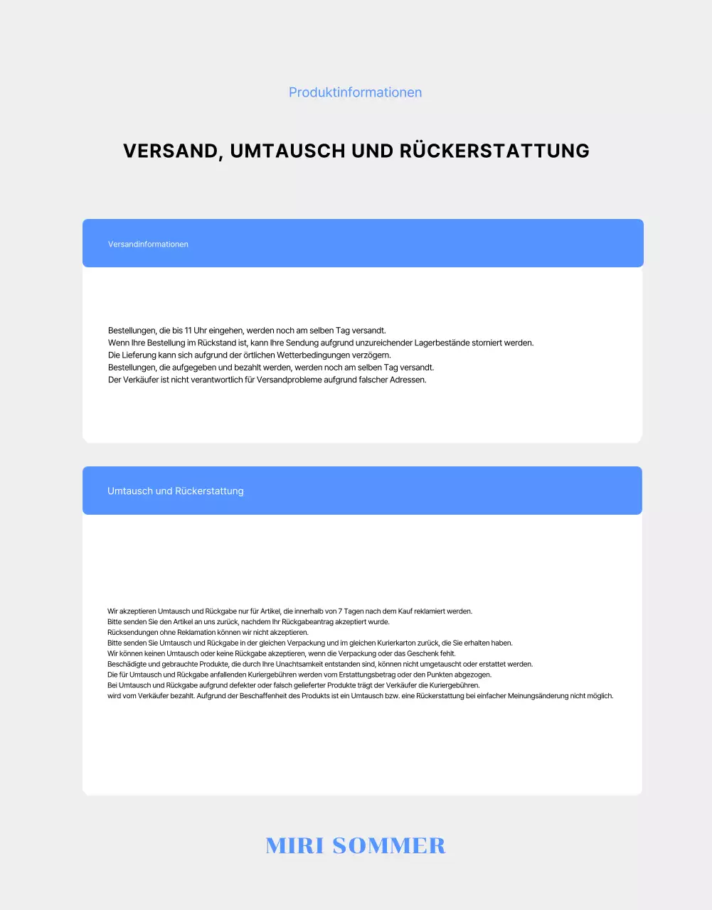 Moderne Sommermode Kleid in blau und hellblau Werbung