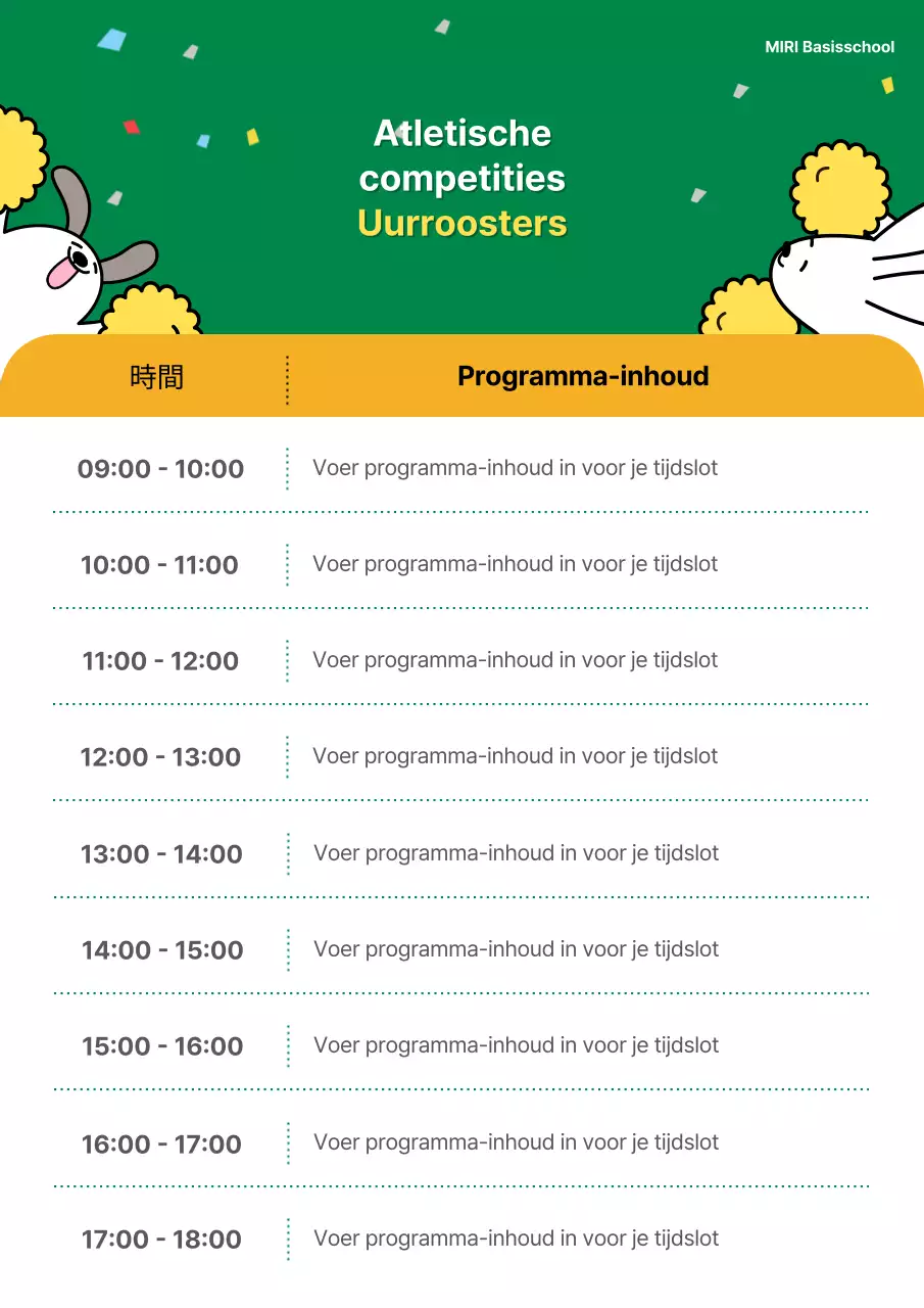 Een lichtblauwe en groene sportdag voor basisscholen promoten