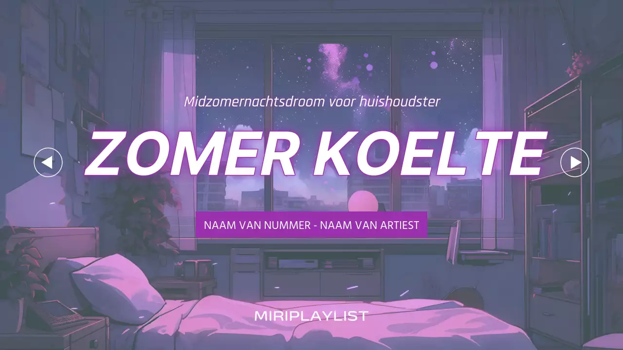 Paarse en witte pop-art afspeellijst voor zomermuziek