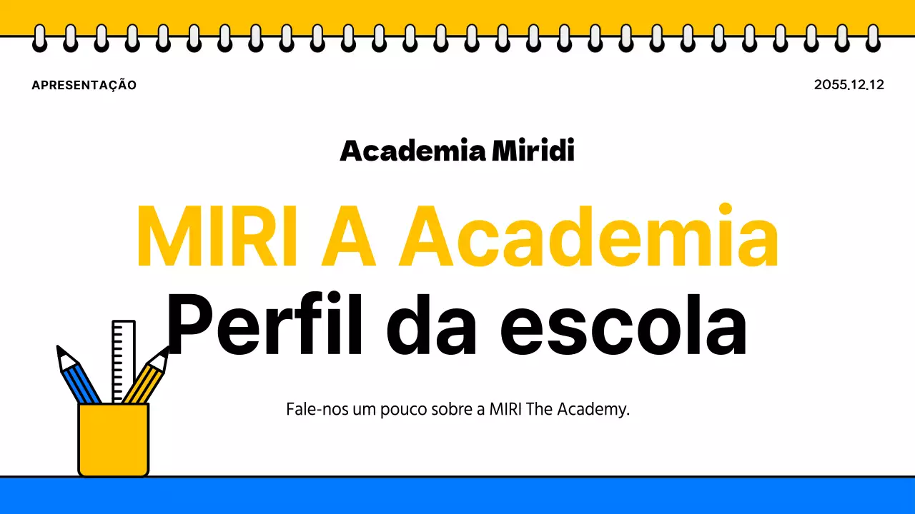Promover uma simples brochura escolar amarela e azul