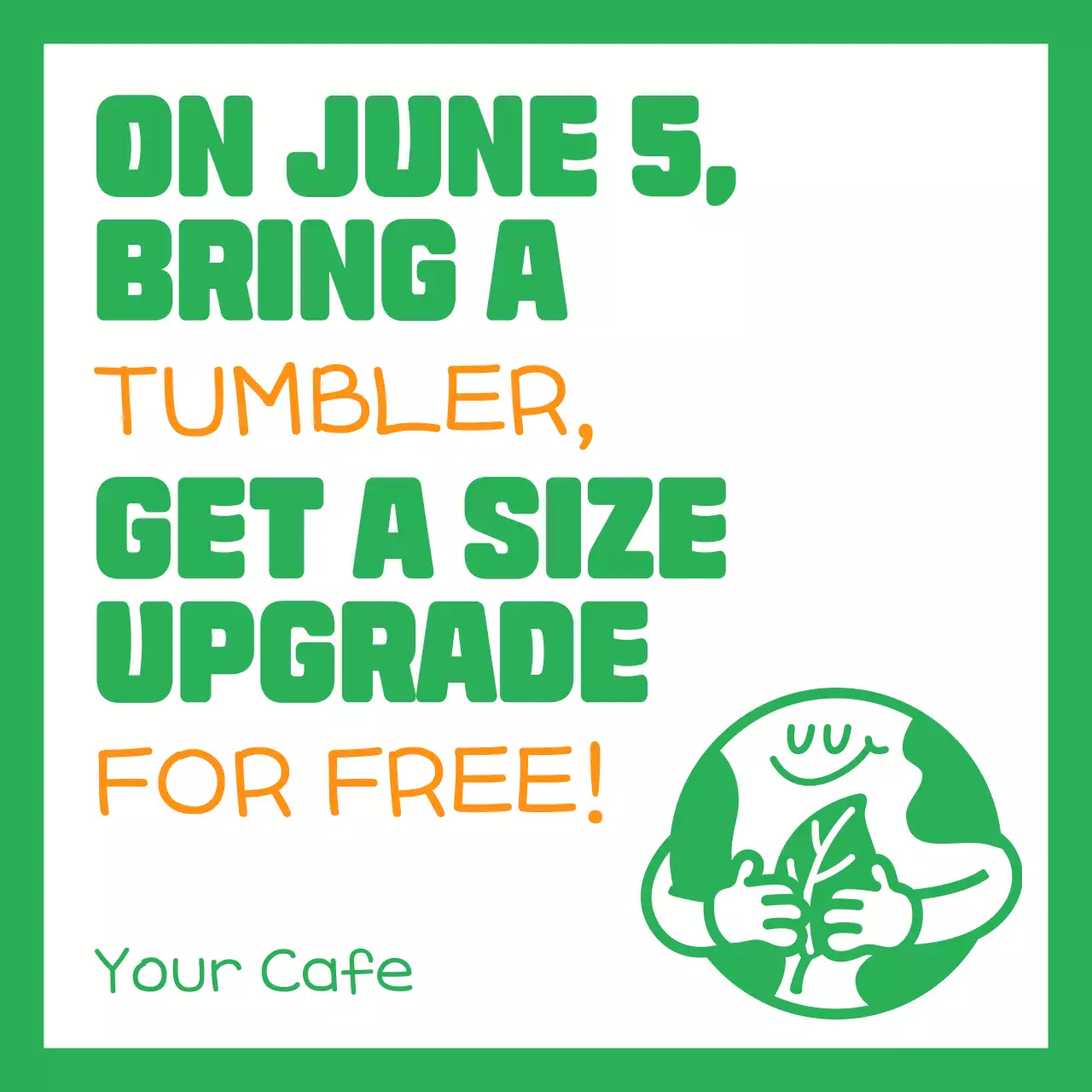 Green Simple Cafe Promotion Social Media Post