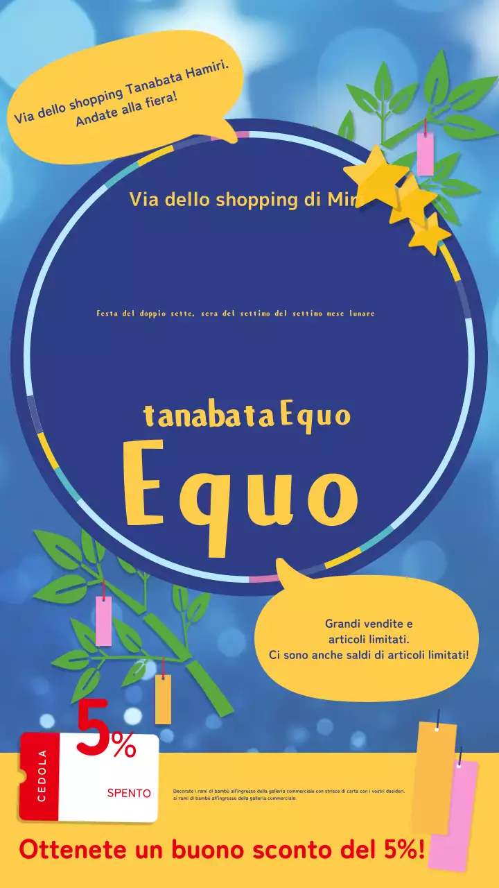 Strisce scintillanti di tanabata blu e blu navy da esporre nei negozi Annuncio dell'invito a esporre strisce di tanzaku nei negozi