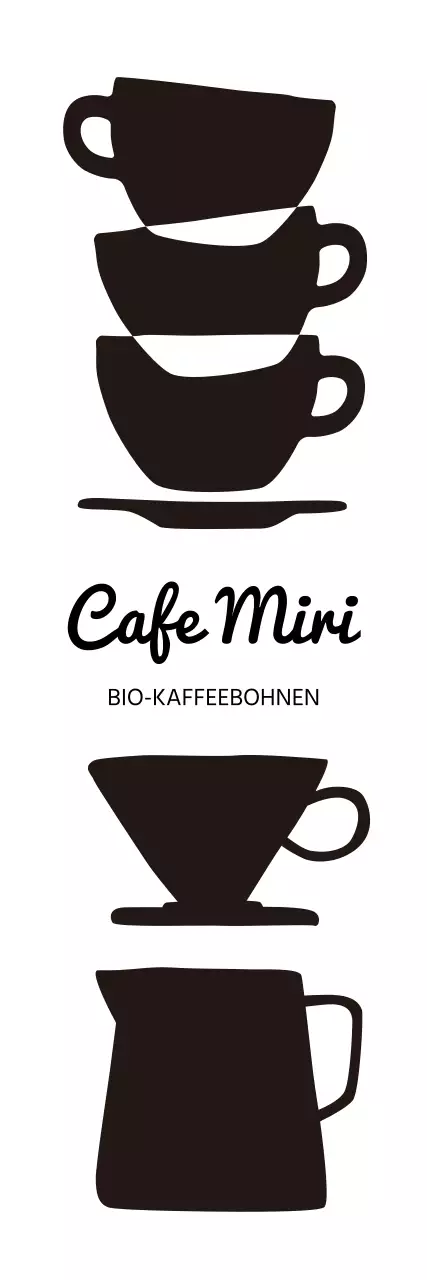 Cafe-Logo mit gestapelten Tassen