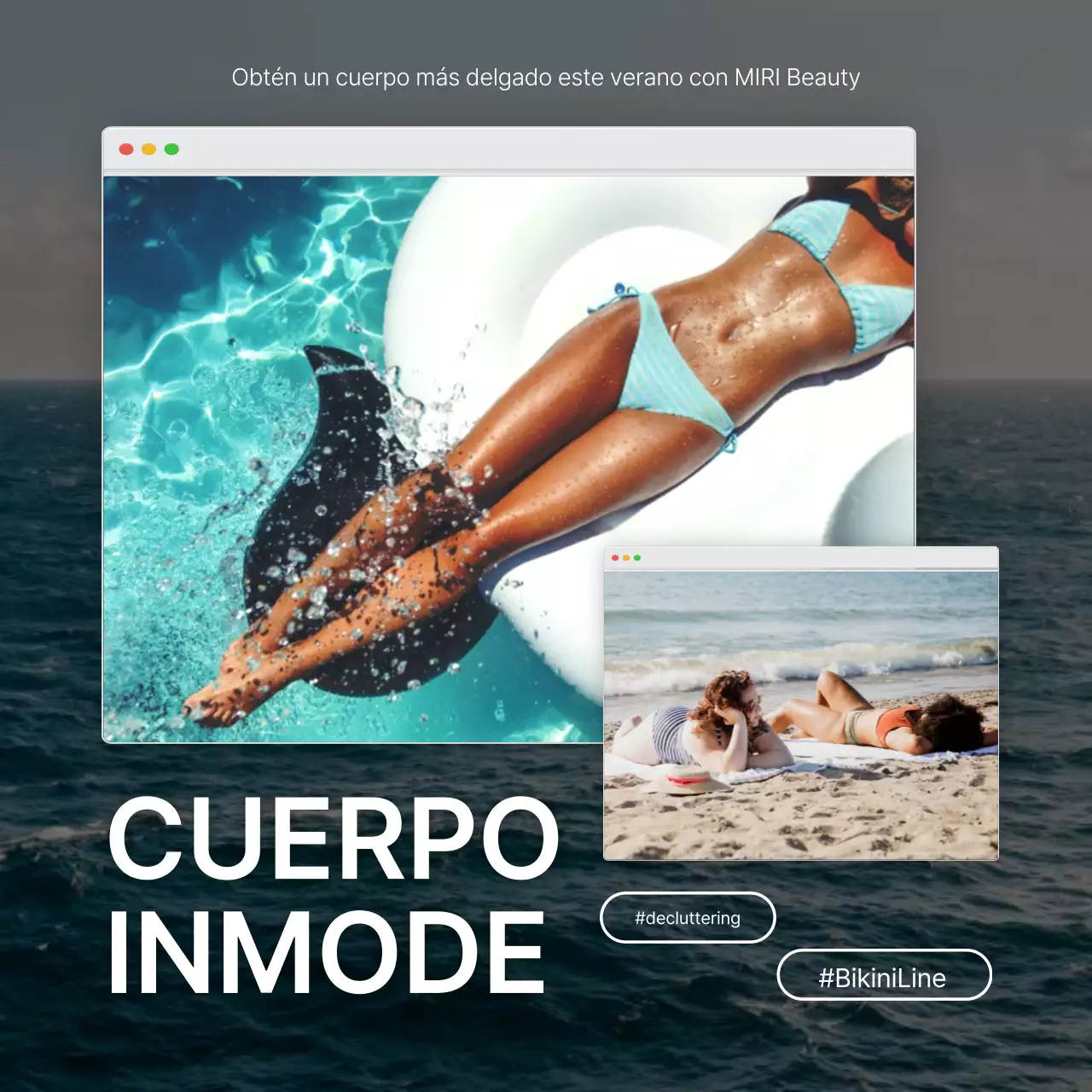 Promueve el tratamiento corporal en modo menta y blanco de moda