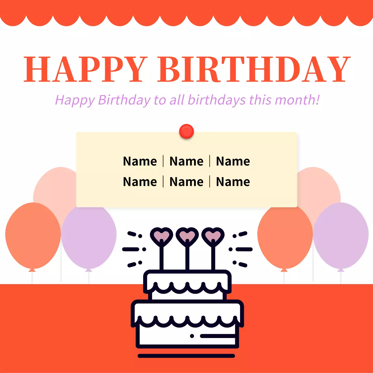 Orange Simple Birthday Announcement Social Media Post
