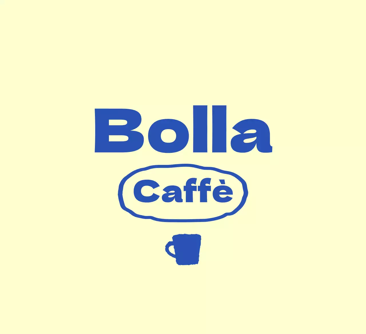 Promozione di un caffè giallo e blu concetto di bevanda illustrazione