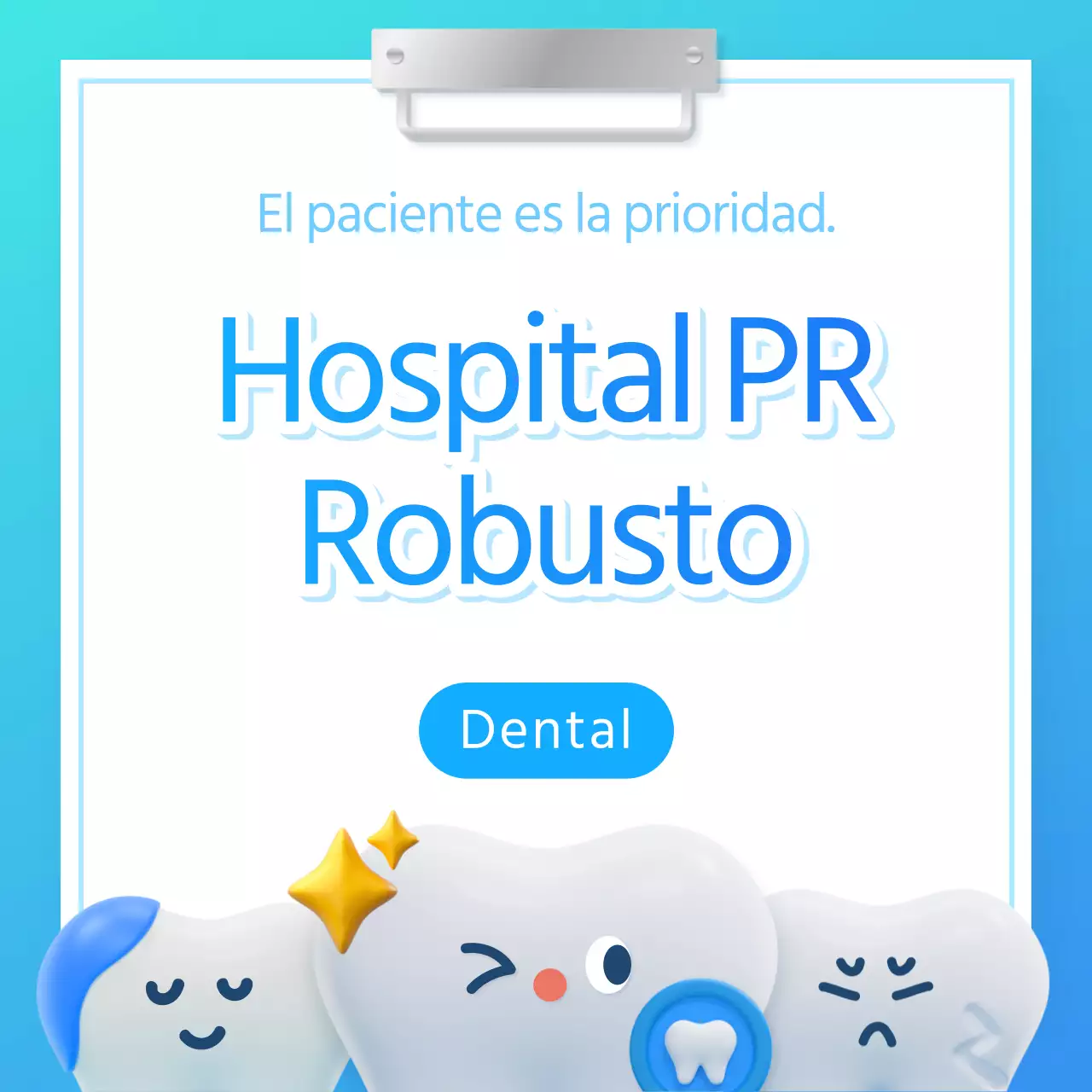 Promocione su clínica dental celeste