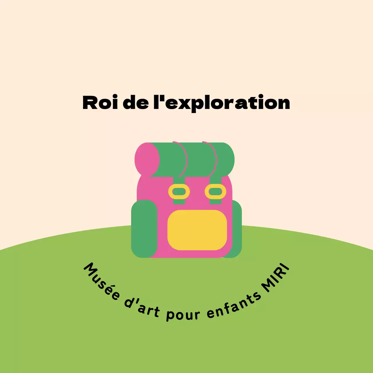 Design avec une illustration de sac mignon sur de l'herbe