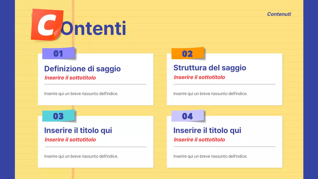 Informazioni sull'annuncio evidenziate in giallo e blu navy