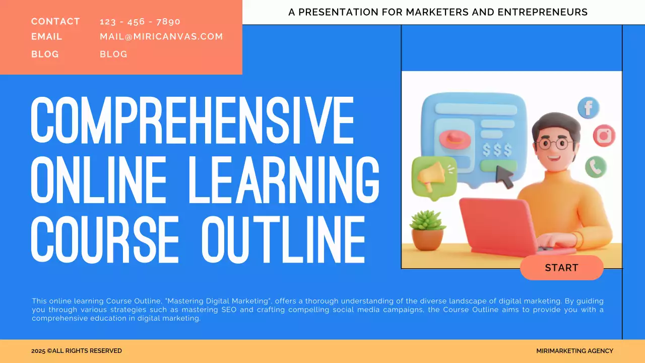 Blue Modern Marketing Course Guide Presentation