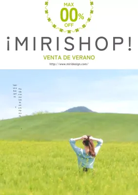 Anuncio de moda verde y azul claro detallado y bonito