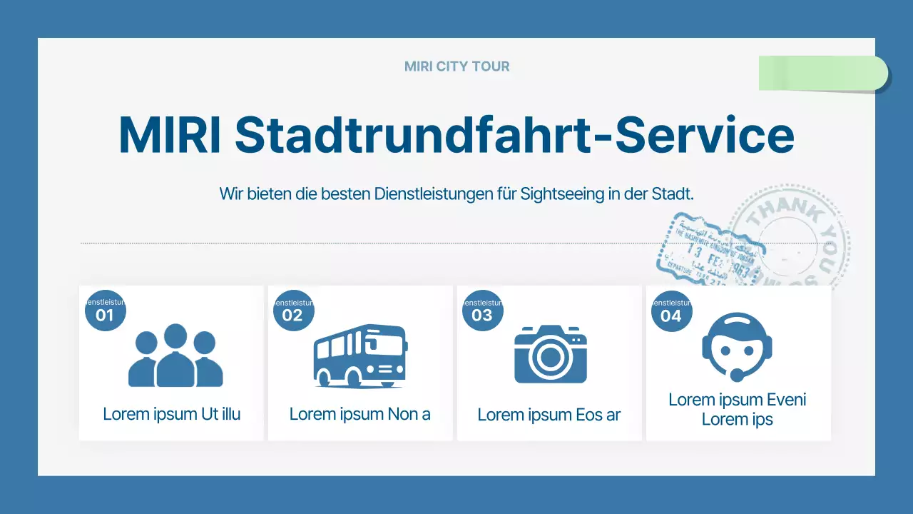 Ein moderner Stadtführer in Hellblau und Marineblau