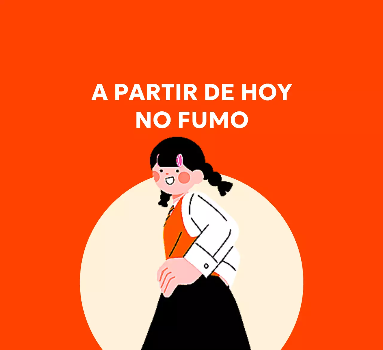 Diseño sin humo con simpáticas ilustraciones de estudiantes