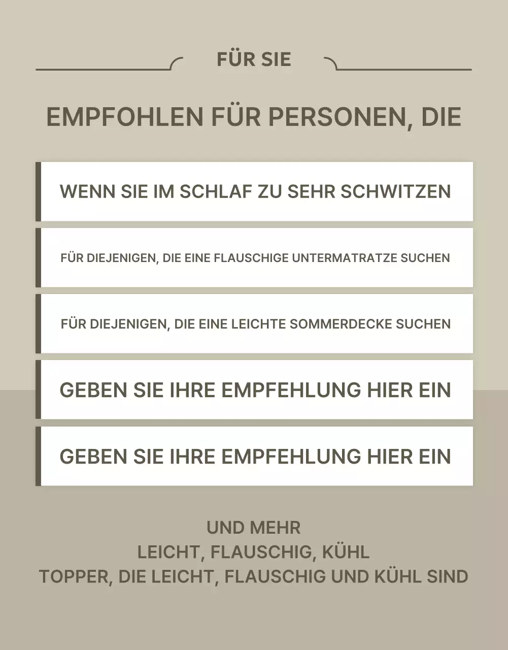 Eine Einführung in moderne Kühlauflagen in Beige und Elfenbein
