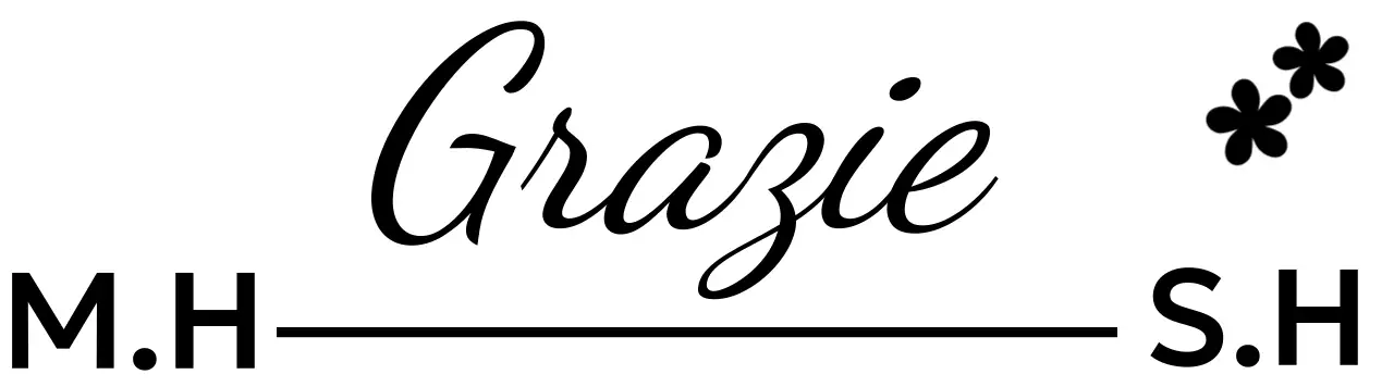 Una bomboniera colorata con illustrazioni floreali, scrittura a mano e linee.