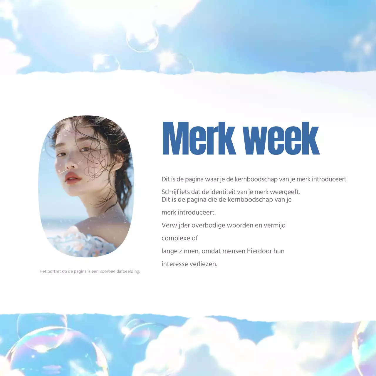 Eenvoudige zomermerkenmarketing in blauw